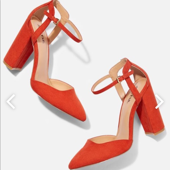 burnt orange block heels